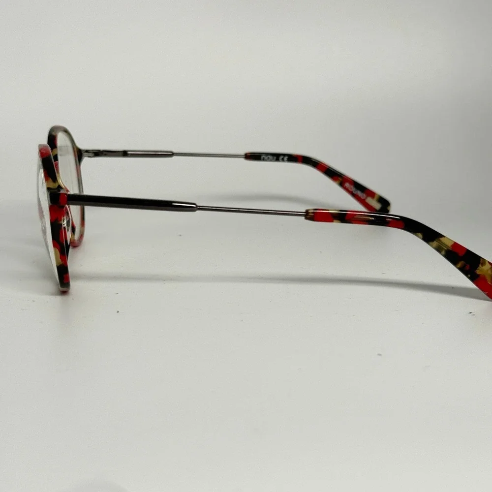 Nau AT1838V Round Eyeglasses Red Tortoise‎ Shell Full Rim Frame 48-21-140 COL 3